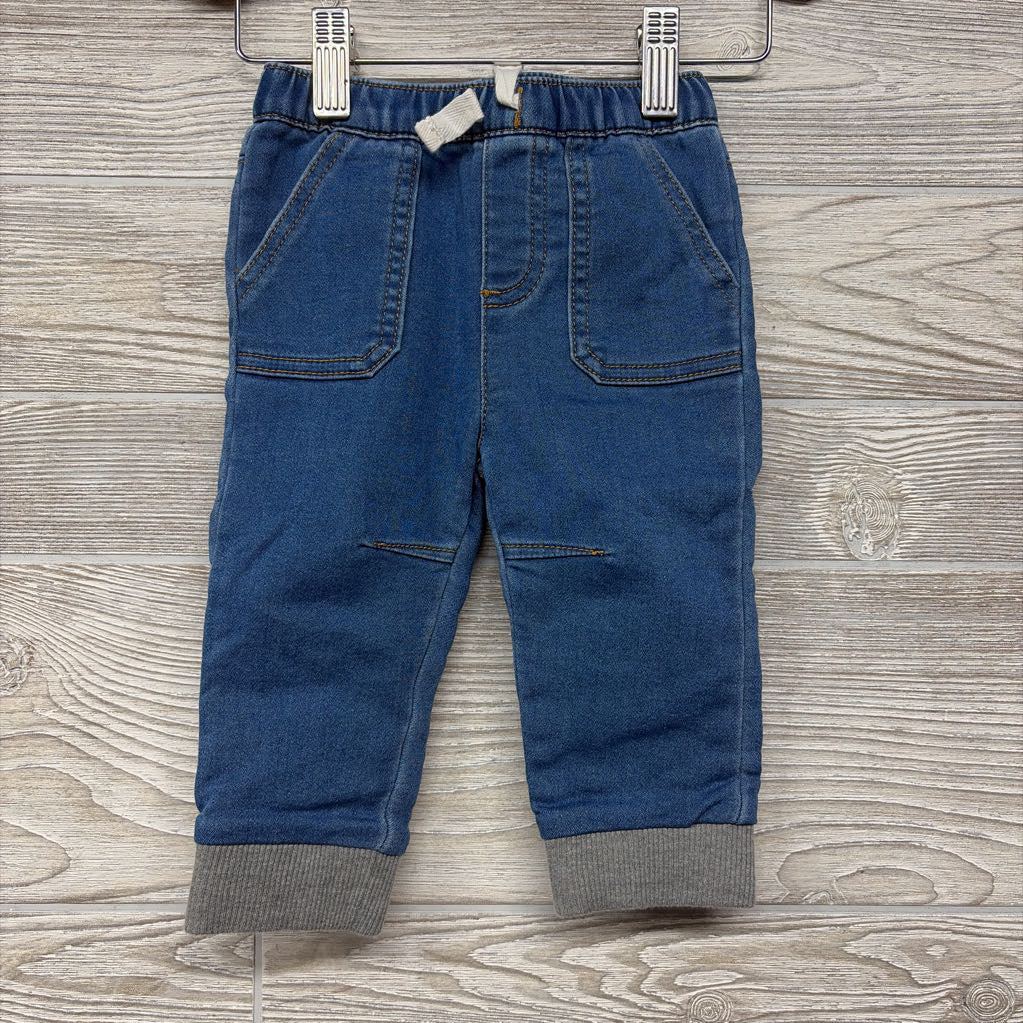 Pull On Knit Denim Joggers 6-9M