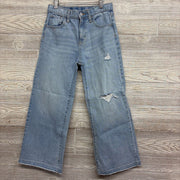 Distressed Baggy Wide Leg Jeans Frayed 12