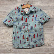 Button Up Shirt Mickey Mouse Surf Boards 5T Slim
