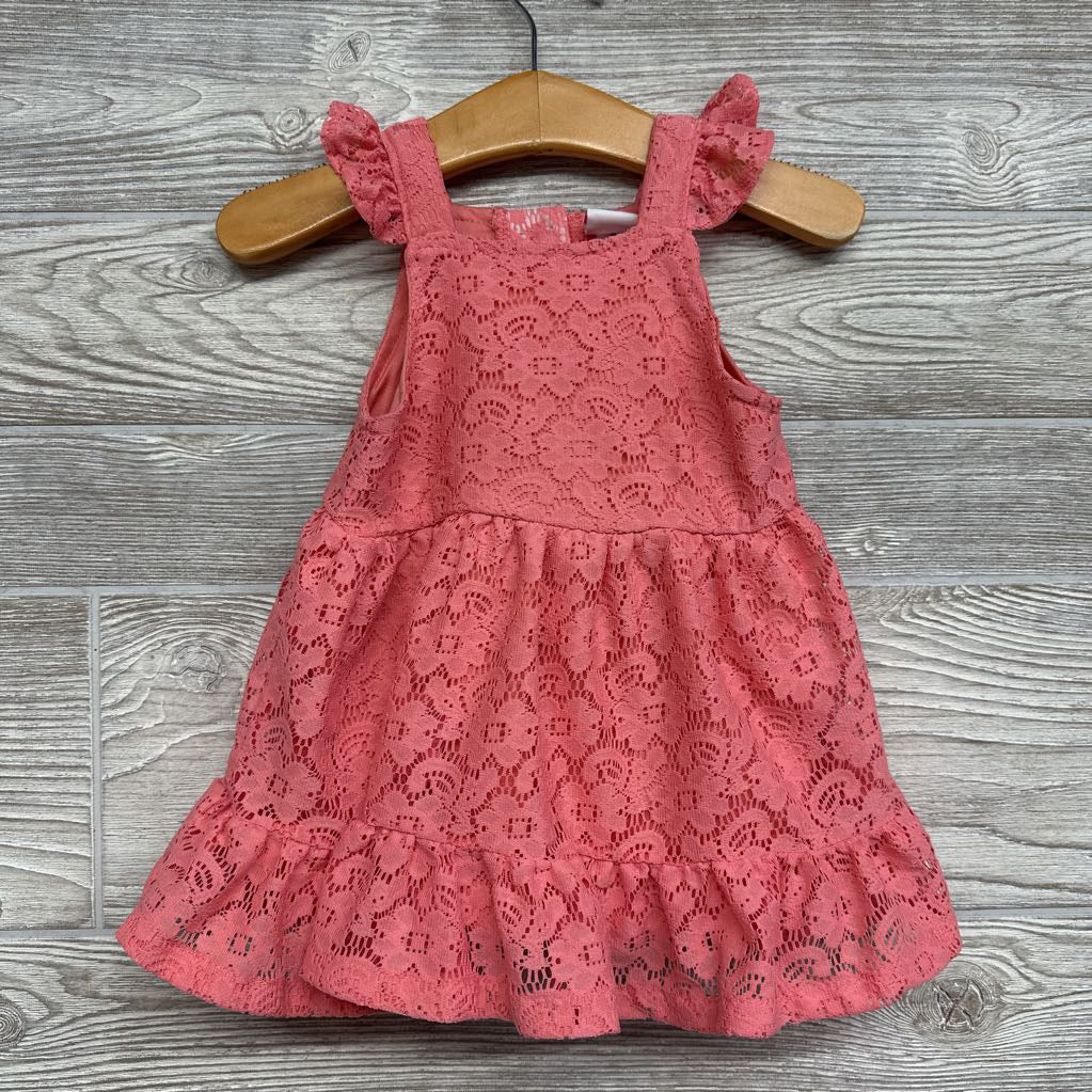 Lace Dress &* Denim Jacket Embroidered Cherries 3-6M