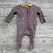 LS Ribbed Footed Outfit Flowers Ruffle 0-3M