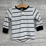 LS Henley Shirt Stripes 9-12M