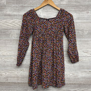 LS Smocked Back Dress Flowers 7-8