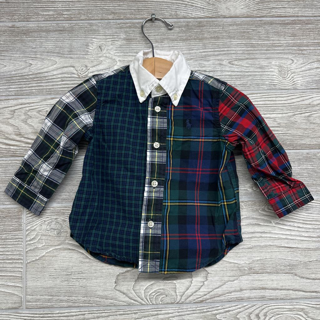 LS Button Up Plaid Shirt 9M