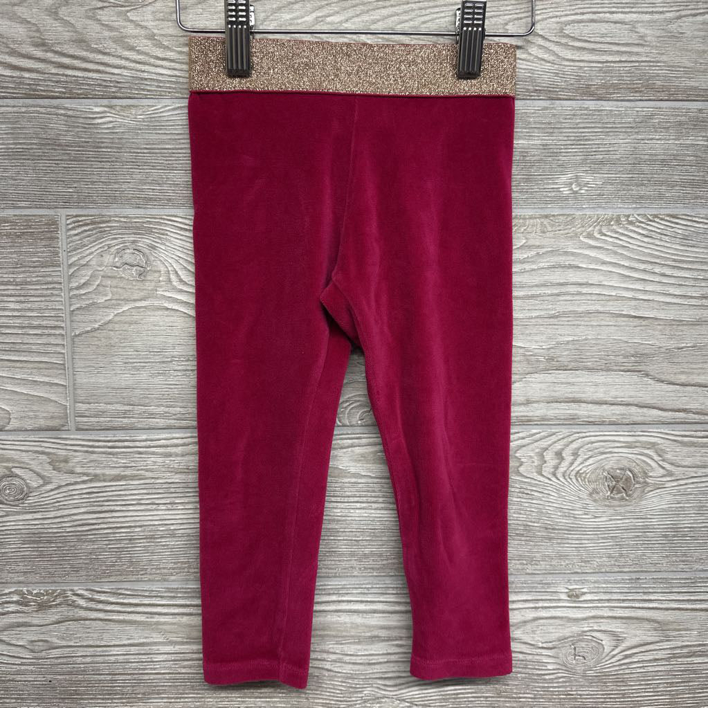 Velour Leggings Glitter Band 2t