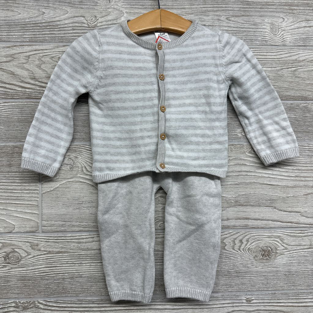 Sweater Cardigan Stripes & Pants 12M