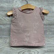 Organic Ruffle Sleeve Shirt & Shorts Seahorses 6M