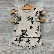 Flutter Sleeve Shirt & Shorts Flowers 0-3M