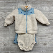 Sherpa Jacket, Bodysuit Flowers & Pants 6m