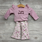 Flutter Sleeve Bodysuit So Little So Loved & Flare Pants Flowers 6M