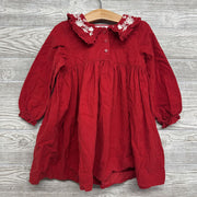 Corduroy Dress Embroidered Collar 4t