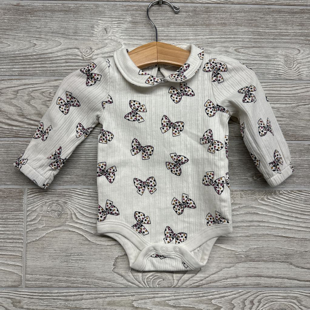 Ribbed Bodysuit Bows W/ Collar 3M