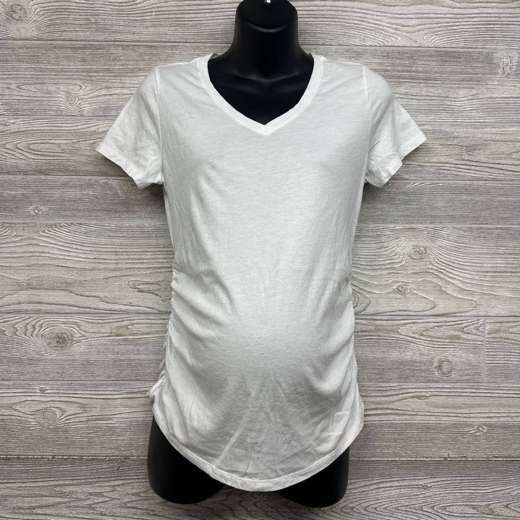 Rouched V Neck Shirt Solid Small