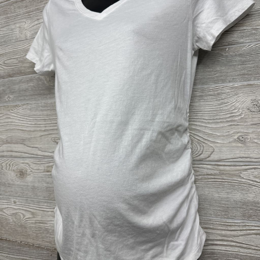 Rouched V Neck Shirt Solid Small