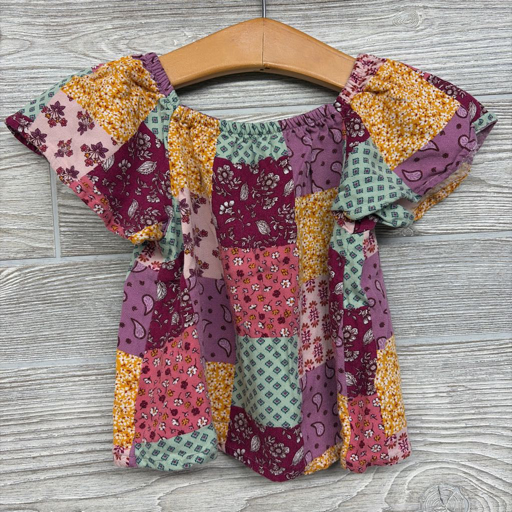 Flutter Sleeve Shirt Patchwork 12M