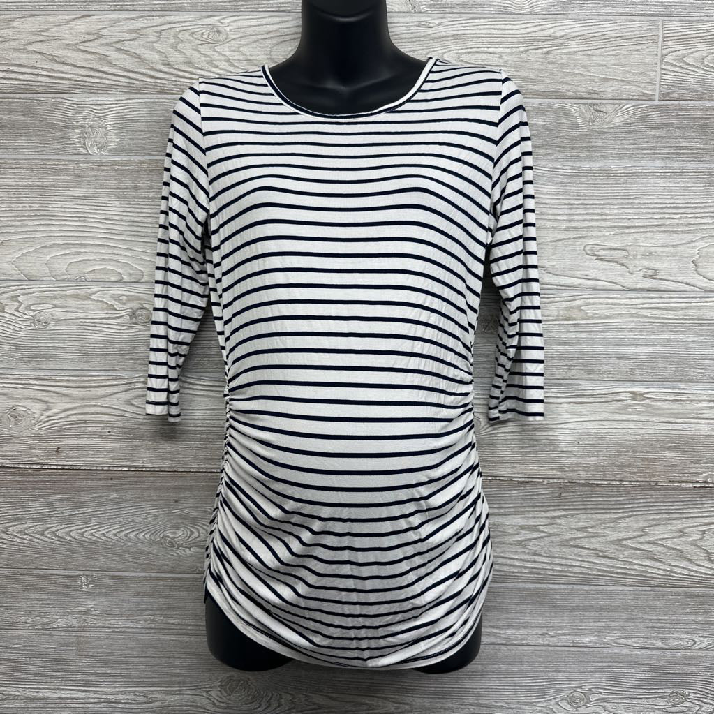 Ruched LS Shirt Stripes Medium