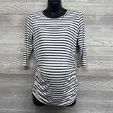 Ruched LS Shirt Stripes Medium