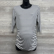 Ruched LS Shirt Stripes Medium