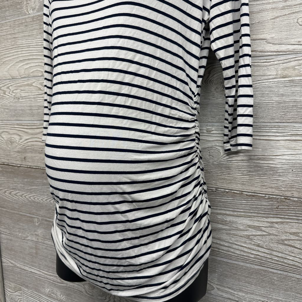 Ruched LS Shirt Stripes Medium