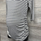 Ruched LS Shirt Stripes Medium