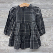 LS Plaid Dress Ruffle Collar 18M