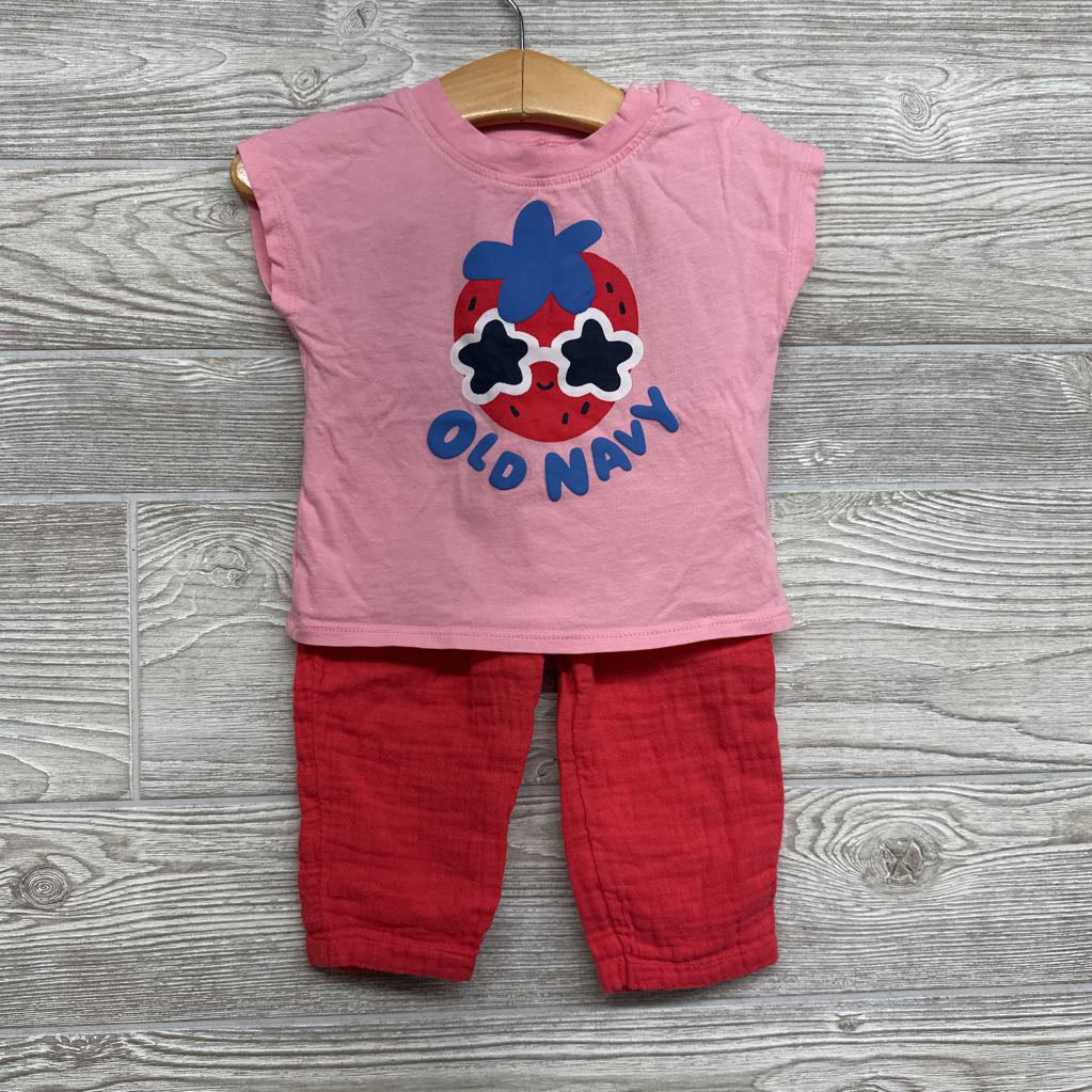 Bodysuit Strawberry & Muslin Pants 6M