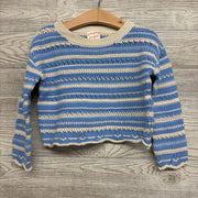 Cropped Sweater Stripes Scallop Trim 5T