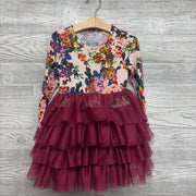 LS Bamboo Tulle Dress Flowers 3T *