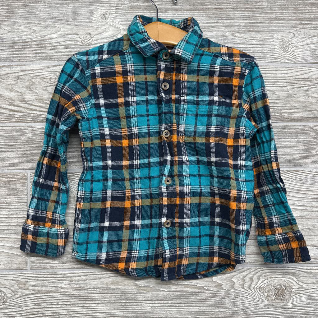 Flannel Button Up Plaid Shirt 3t