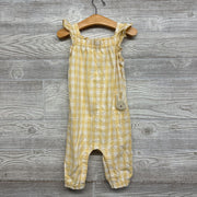 Twill Flutter Sleeve Romper Gingham 18M