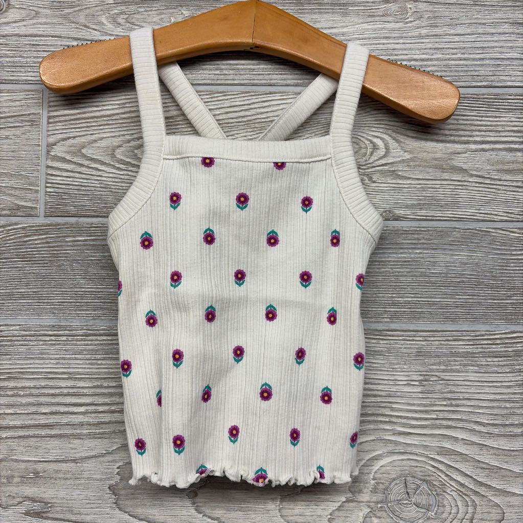 Ribbed Tank Top Flowers 6M