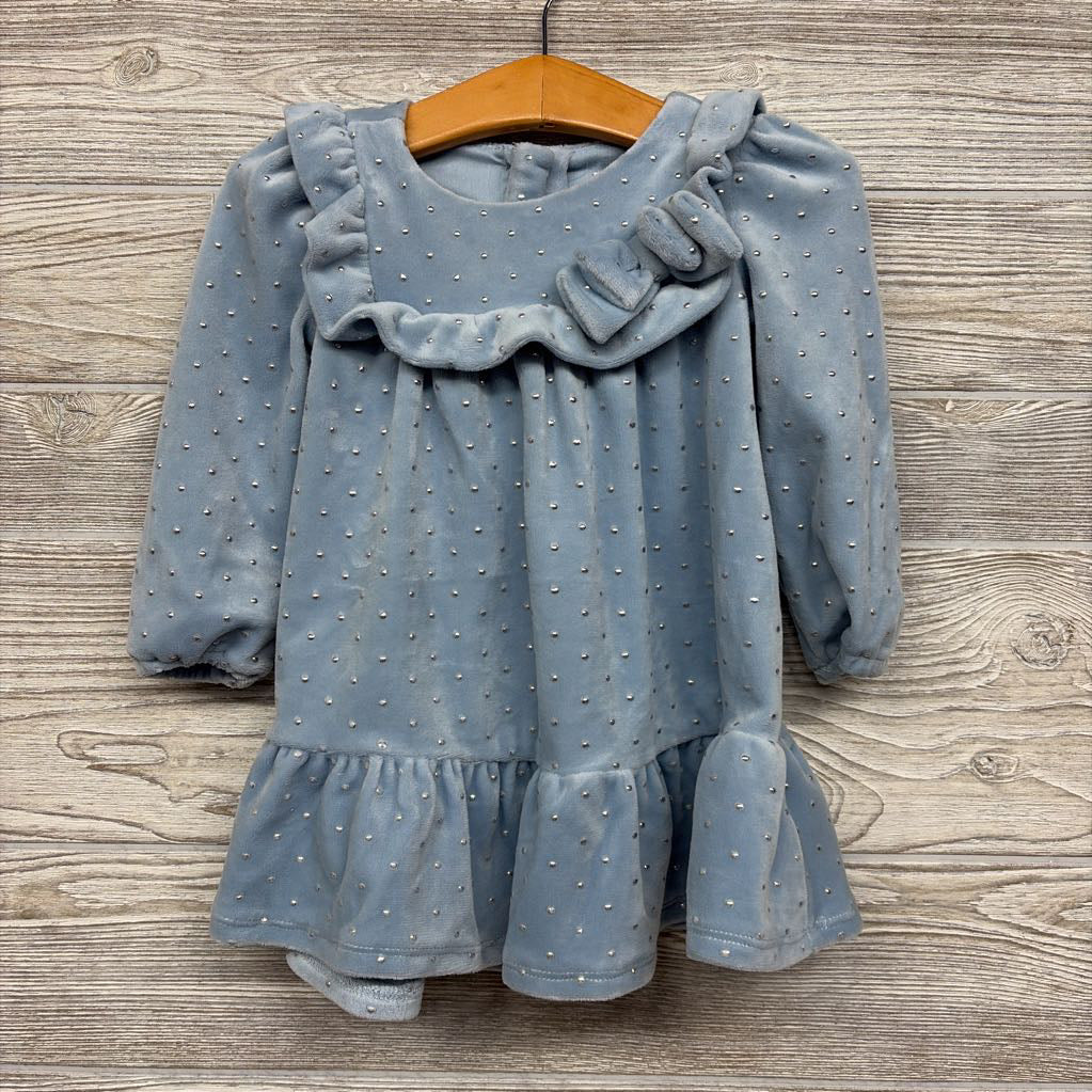 Velour Dress Dots 12M