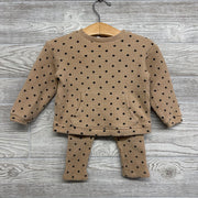 Waffle Knit Peplum Shirt & Pants Dots 9-12M