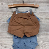 Henley Shirt Dino Tracks & Pull On Shorts 6M