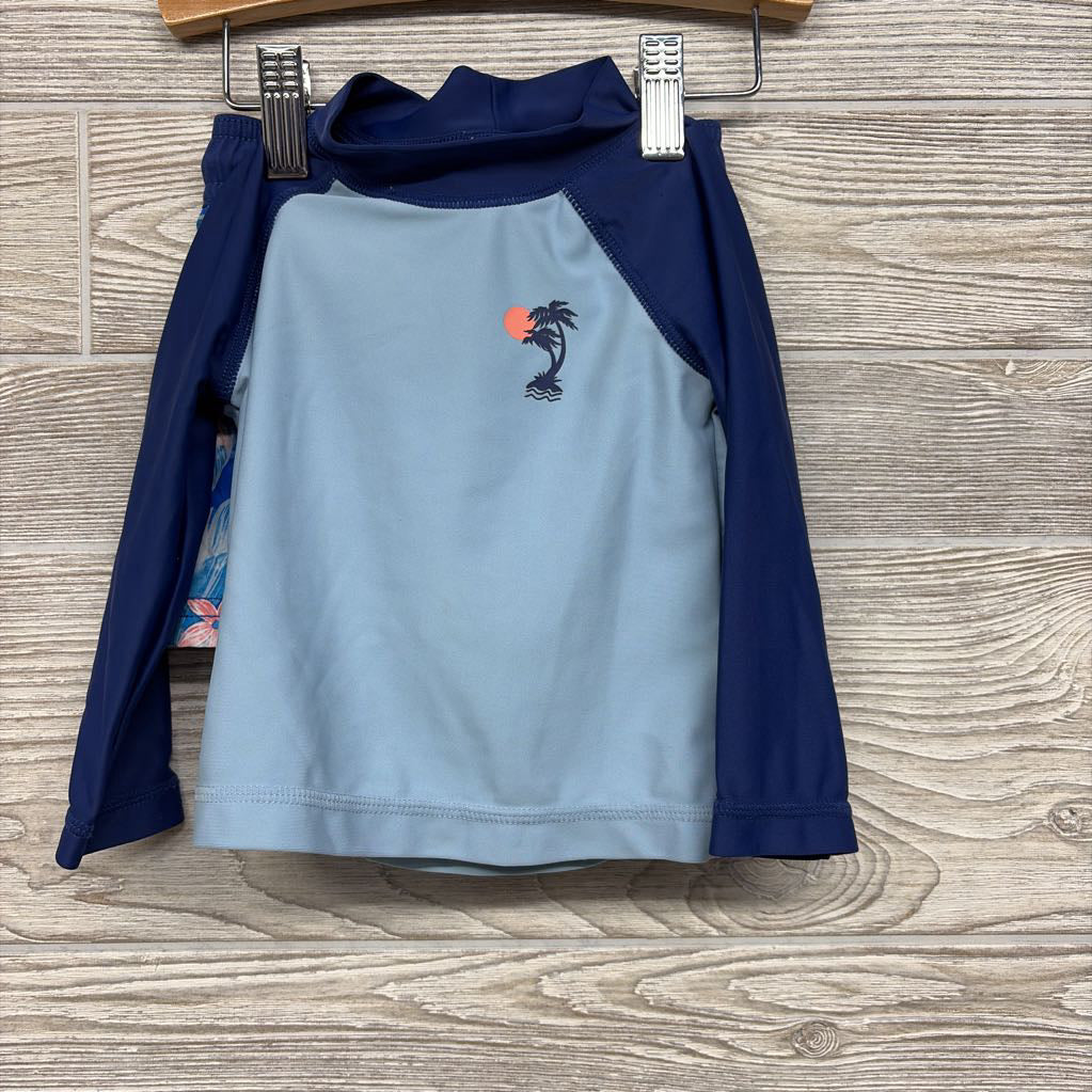 Swim Shirt & Trunks Flowers 9M