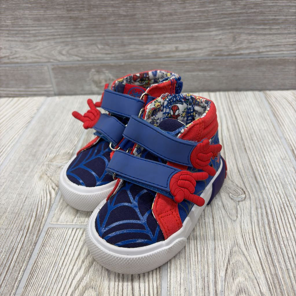 Double Velcro High Top Team Spidey Sneakers 5C