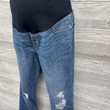 Full Panel Distressed Straight Cropped Jeans 8/Medium