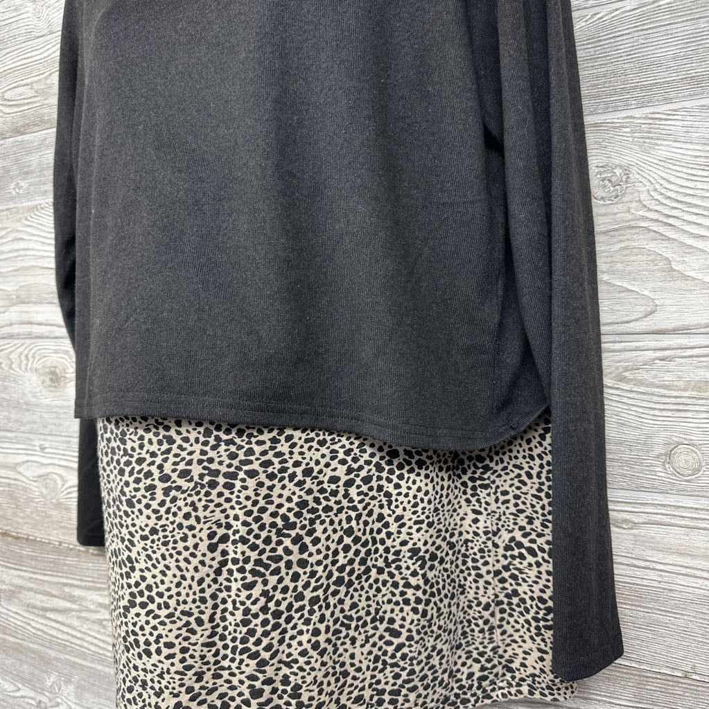 LS Hacci Nursing Shirt Animal Print Large