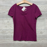Waffle Knit Cinched Shirt Lettuce Trim 10-12