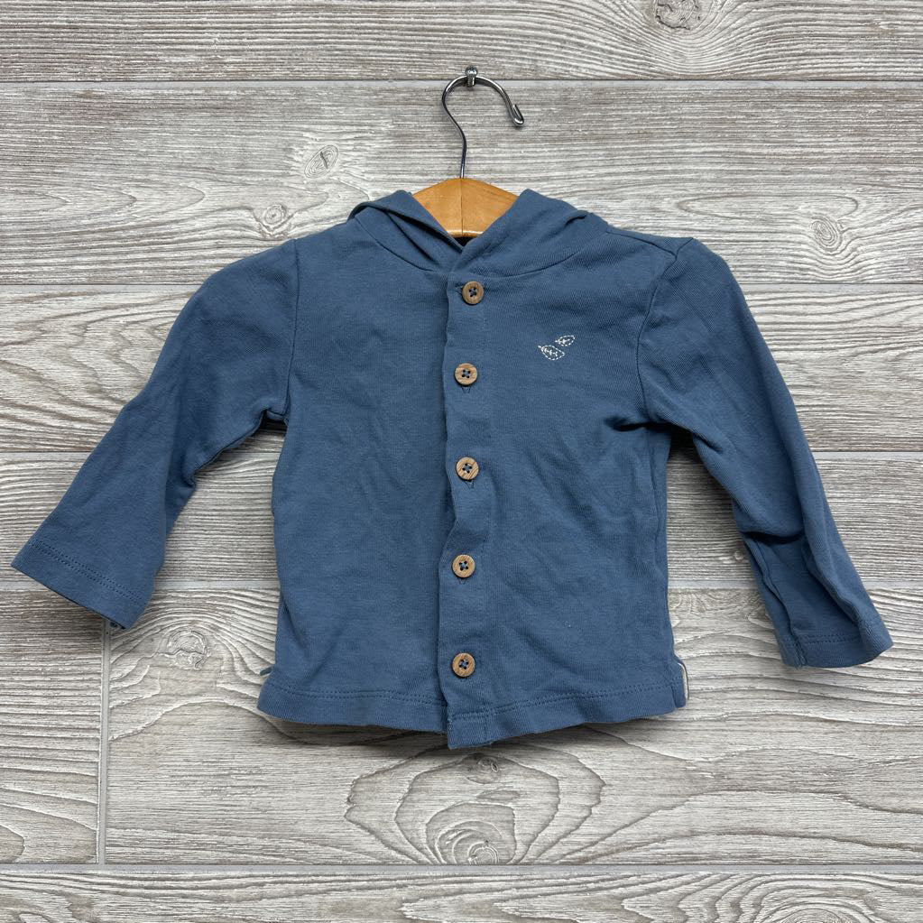 LS Button Up Shirt W/ Hood Leaves 12M