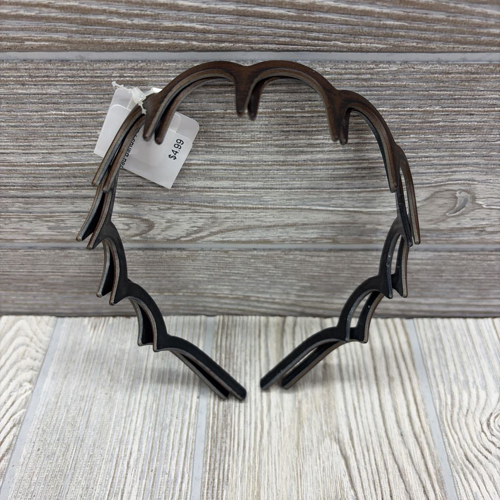 NEW 2 Pk Zig-Zag Head Bands Faux Wood