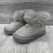 Rhinestone & Pearl Furry Boots 8c