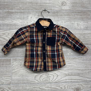 Plaid Button Up Shirt Corduroy Collar & Pocket 3M