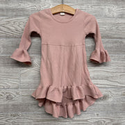 Ribbed LS Dress Ruffle & Cuff 12M