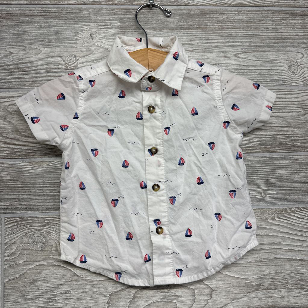 SS Button Up Shirt Sailboats 6M