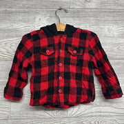Gingham Button Up Shirt W/ Hood 2t
