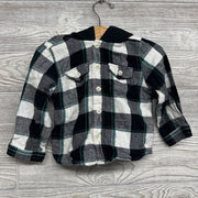 Gingham Button Up Shirt W/ Hood 2t