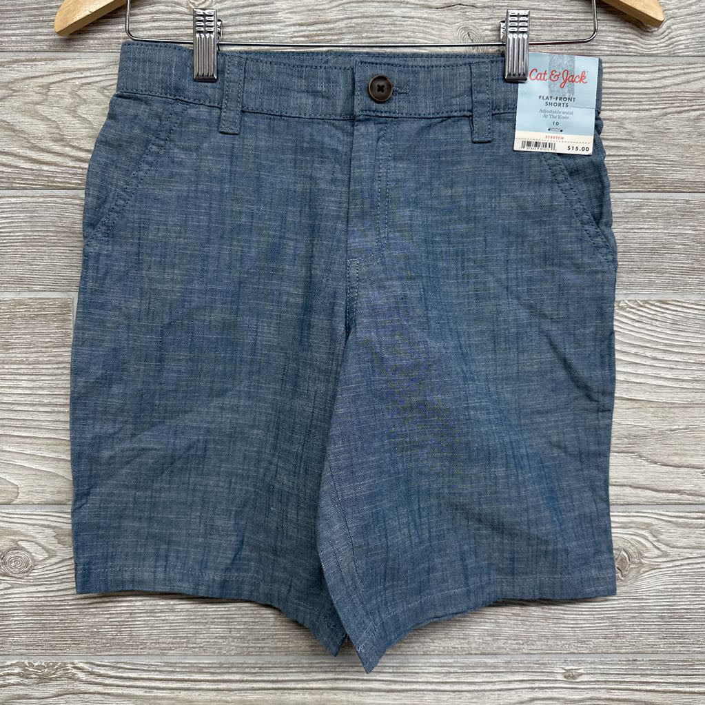 NEW Chambray Flat Front Shorts 10