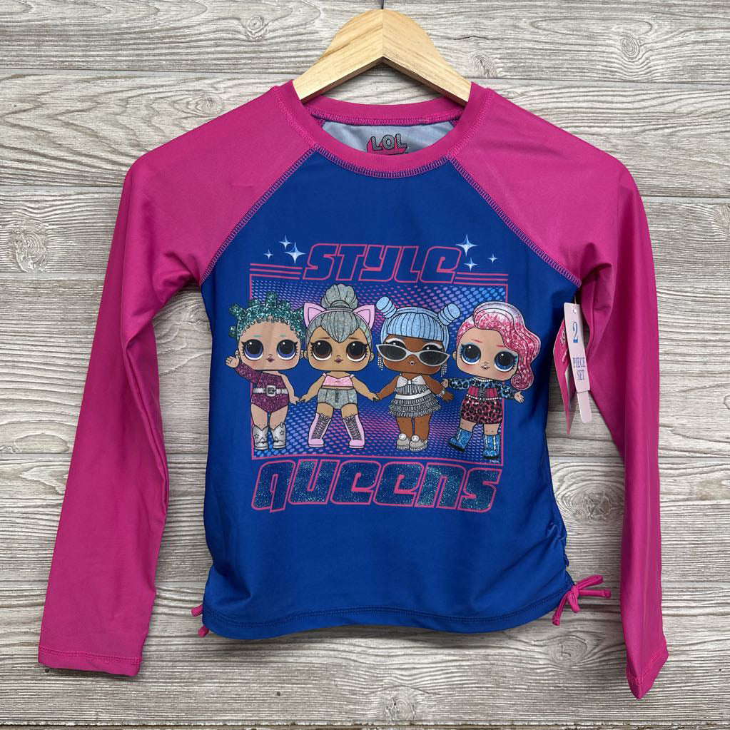 NEW 2 Pc Swimsuit W/ LS Rashguard 10/12