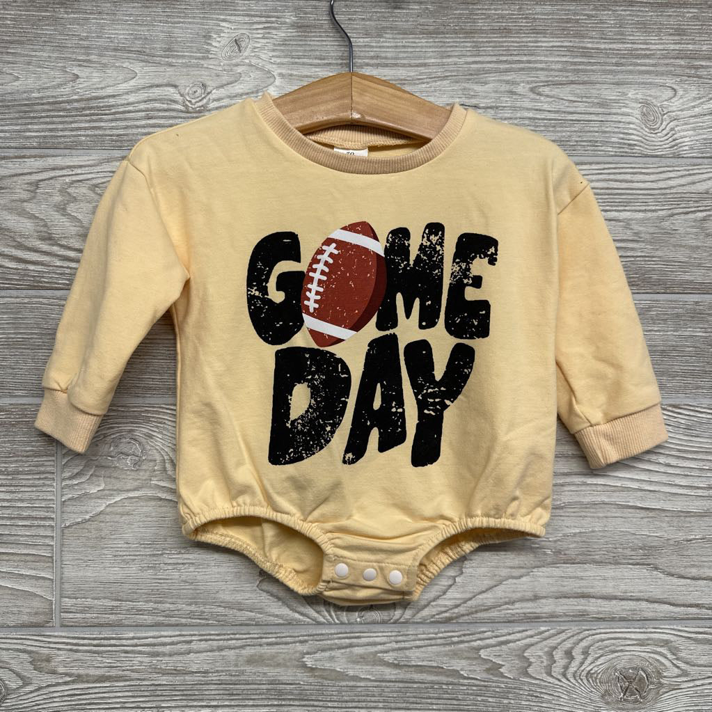 Crewneck Romper Game Day Football 3-6M